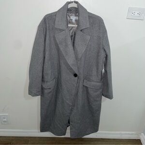 Nordstrom NWT Light Heather Shawl Collar Long Coat Grey Sz 1X